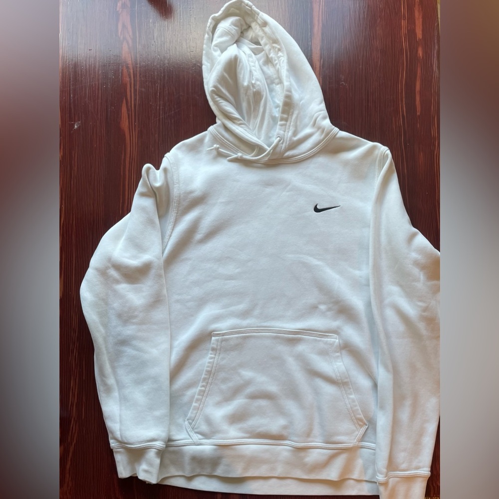 Nike White Hoodie Sweatshirt Classic Pullover